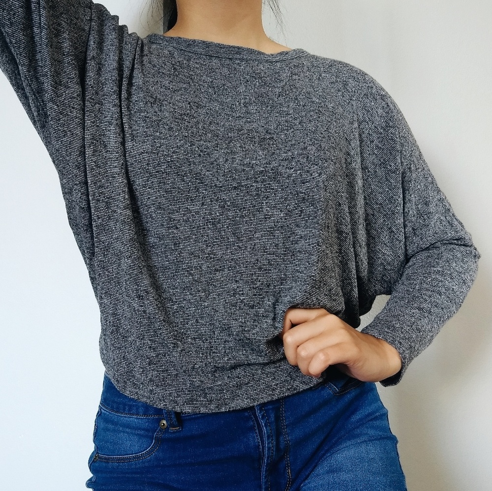 Heather Gray Batwing Sleeve Top